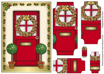Christmas Door with Wreath
