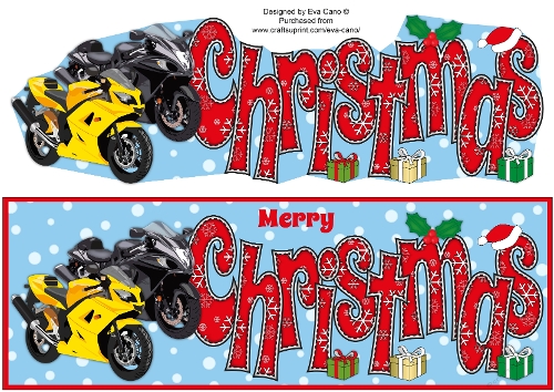 Christmas Motorbikes CHRISTMAS large dl