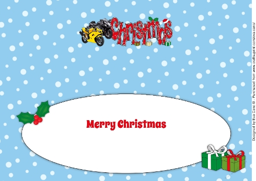 Christmas Motorbikes CHRISTMAS large dl insert