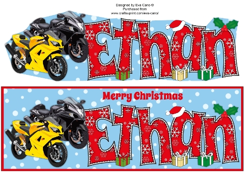 Christmas Motorbikes ETHAN large dl