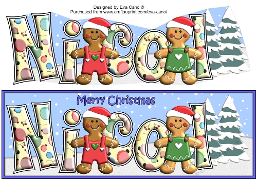 3D Gingerbread People NICOL large dl