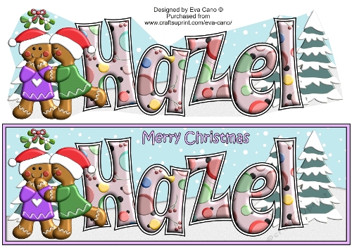 3D Gingerbread People under the Mistletoe HAZEL (girl-girl) large dl 