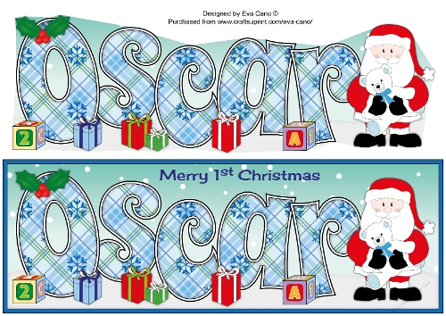 Santa with Teddy 1st Xmas OSCAR large dl