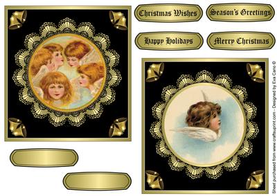 Little Christmas Angels Toppers (black)