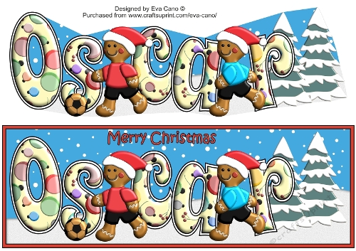 3D Gingerbread People playing football OSCAR large dl