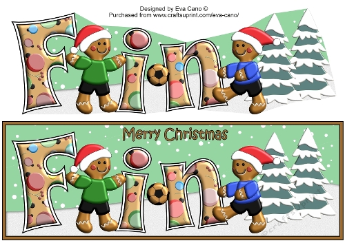 3D Gingerbread People playing more football FIN large dl