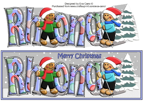 3D Gingerbread People Skiing RHONA large dl