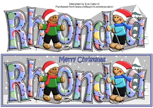 3D Gingerbread People Skiing RHONDA large dl