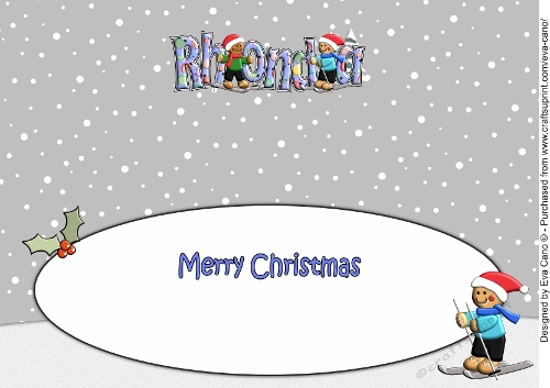 3D Gingerbread People Skiing RHONDA large dl insert