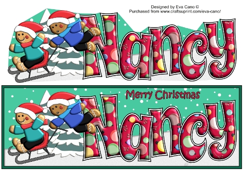 3D Gingerbread People Sledge Fun NANCY large dl