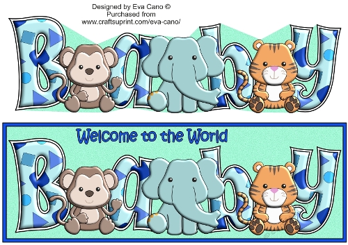 Cute Jungle Animals NEW BABY large dl