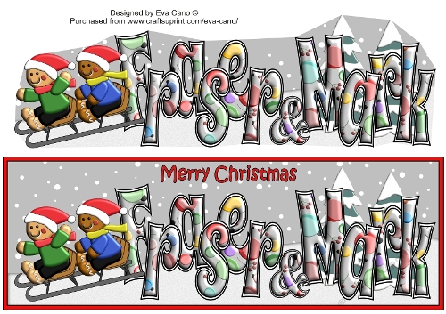 3D Gingerbread People Sledging FRASER & MARK large dl