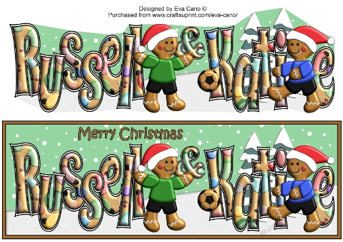3D Gingerbread People playing more football RUSSELL & KATIE large dl