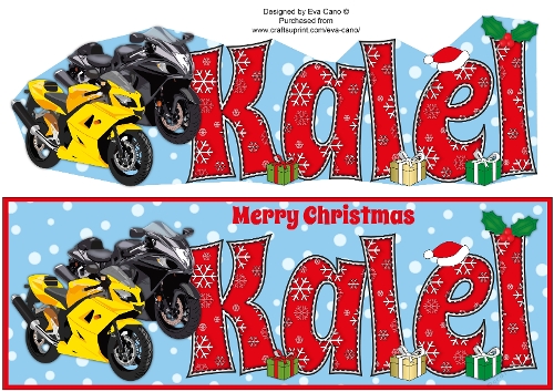 Christmas Motorbikes KALEL large dl