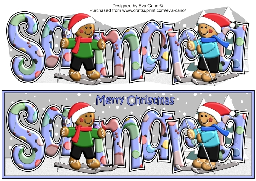 3D Gingerbread People Skiing SAMARA large dl