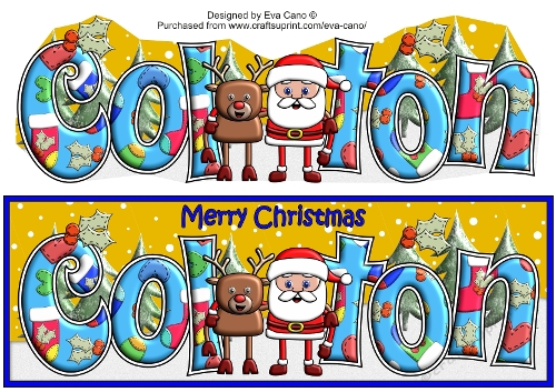 Smiley Santa and Rudolf best friends COLTON large dl