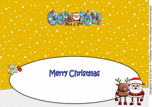 Smiley Santa and Rudolf best friends COLTON large dl insert