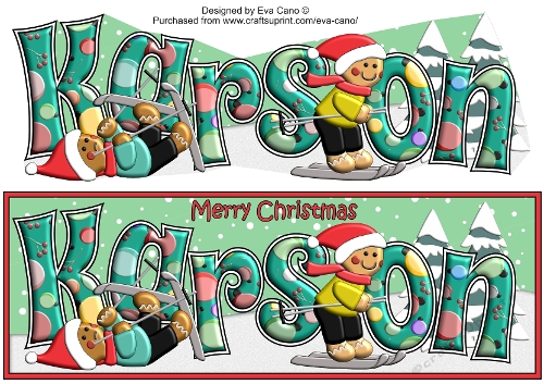 3D Gingerbread People Skiing Race KARSON large dl