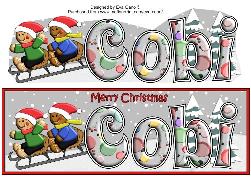 3D Gingerbread People Sledging COBI large dl