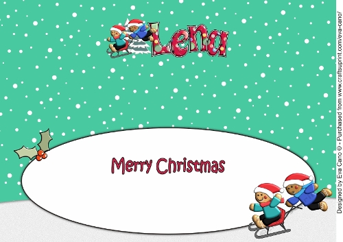 3D Gingerbread People Sledge Fun LENA large dl insert
