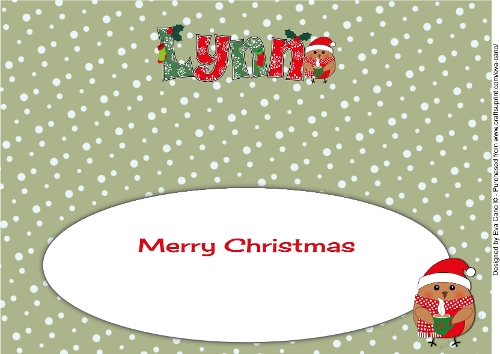Christmas Plump Robin with Hot Drink LYNN large dl insert