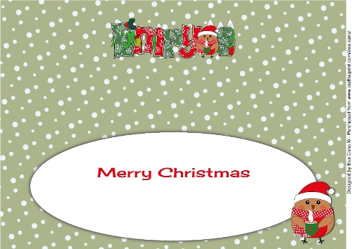 Christmas Plump Robin with Hot Drink EMRYS large dl insert