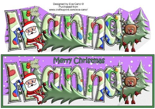 Smiley Santa and Rudolf picking a tree NANNA large dl