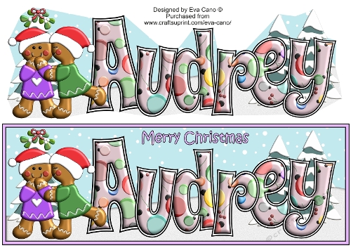 3D Gingerbread People under the Mistletoe AUDREY (girl-girl) large dl