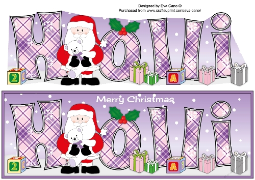 Santa with Teddy HOLLI large dl
