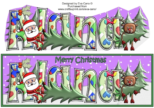 Smiley Santa and Rudolf picking a tree ALANA large dl