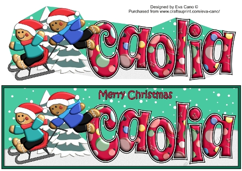 3D Gingerbread People Sledge Fun CAOLIA large dl