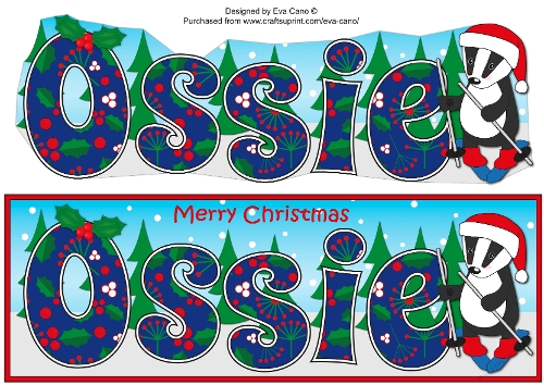 Christmas Billy the Badger Skiing OSSIE large dl