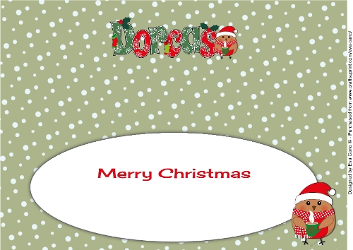 Christmas Plump Robin with Hot Drink DORCAS large dl insert