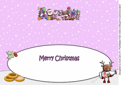 Smiley Santa and Rudolf having milk and cookies ARJA large dl insert