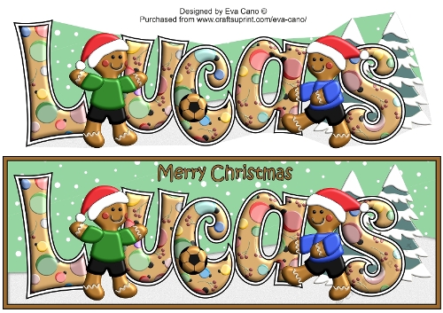 3D Gingerbread People playing more football LUCAS large dl