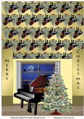 Christmas by the Piano Stagger Card