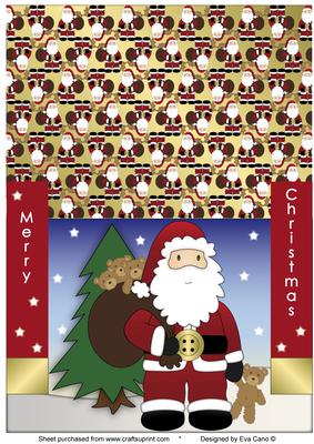 Santa is Here - Stagger Card