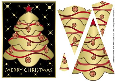 Golden Christmas Tree Pyramid (black)