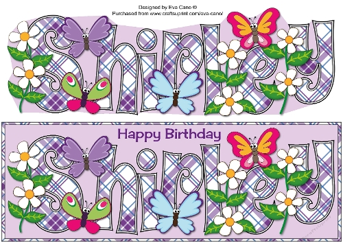 Flowers and Funny Butterflies SHIRLEY large dl