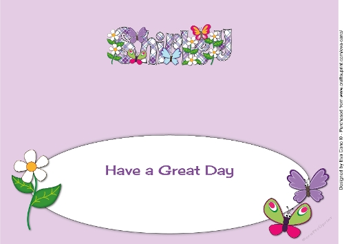 Flowers and Funny Butterflies SHIRLEY large dl insert