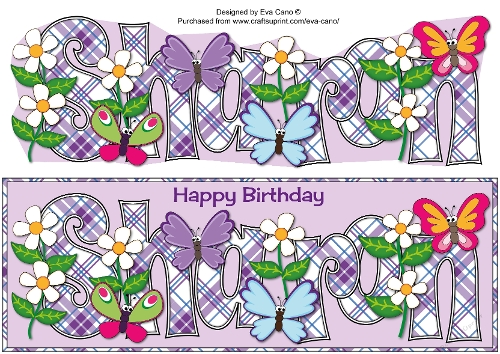 Flowers and Funny Butterflies SHARON large dl