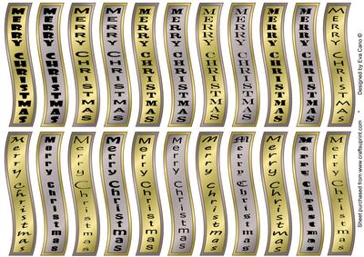 Merry Christmas Wavy Vertical Tags