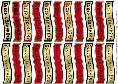 Merry Christmas Wavy Vertical Tags 2