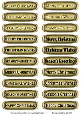 Christmas Tags in Gold (horizontal)