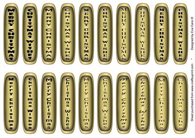 Christmas Tags in Gold (vertical)