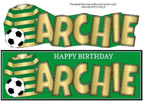 Green & Gold Hoops Football top ARCHIE large dl