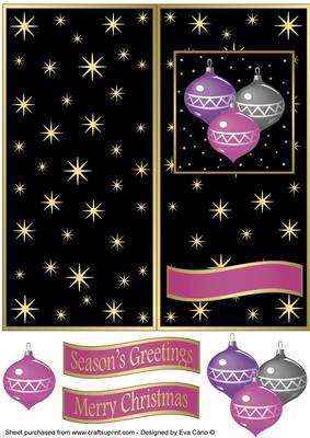 Christmas Baubles Dl Cut and Fold