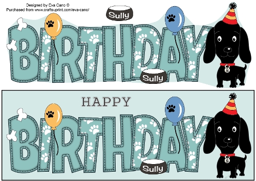 Sully the Dog Balloons BIRTHDAY large dl