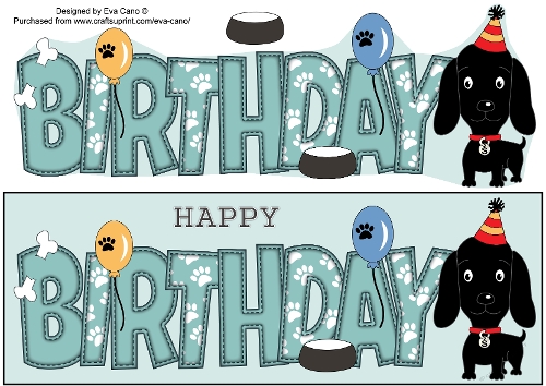 Sully the Dog Balloons BIRTHDAY blank dish large dl