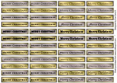 Merry Christmas Medium Tags (silver and Gold)